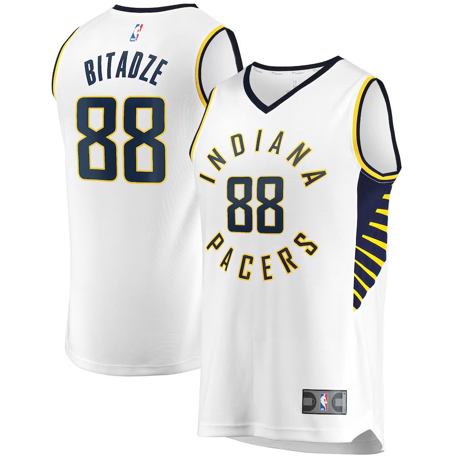 Men Indiana Pacers #88 Goga Bitadze Fanatics Branded White Fast Break Player Replica NBA Jersey